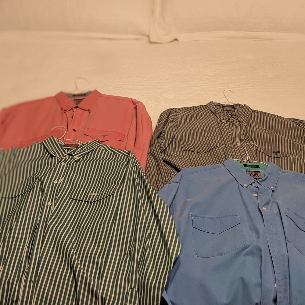 A lot of four, extra large, Lucchese 100% cotton western shirts.